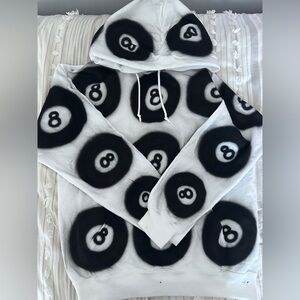 NWT Black and White 8-Ball Hoodie